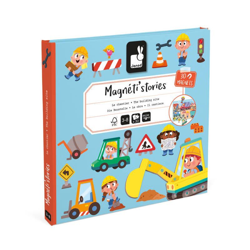 Janod magneti stories bouwplaats - Magneetboek - Magneetfeest