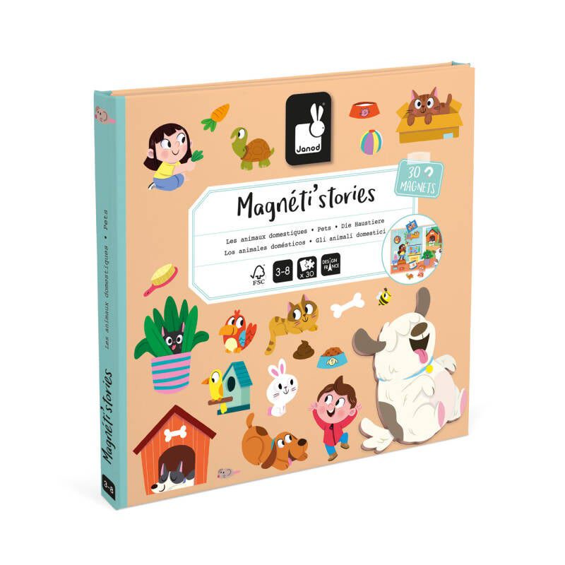 Janod magneti stories huisdieren - Magneetboek - Magneetfeest