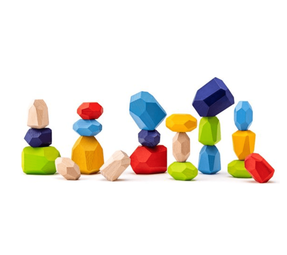 Houten Stapelstenen 40 stuks - Magneetfeest