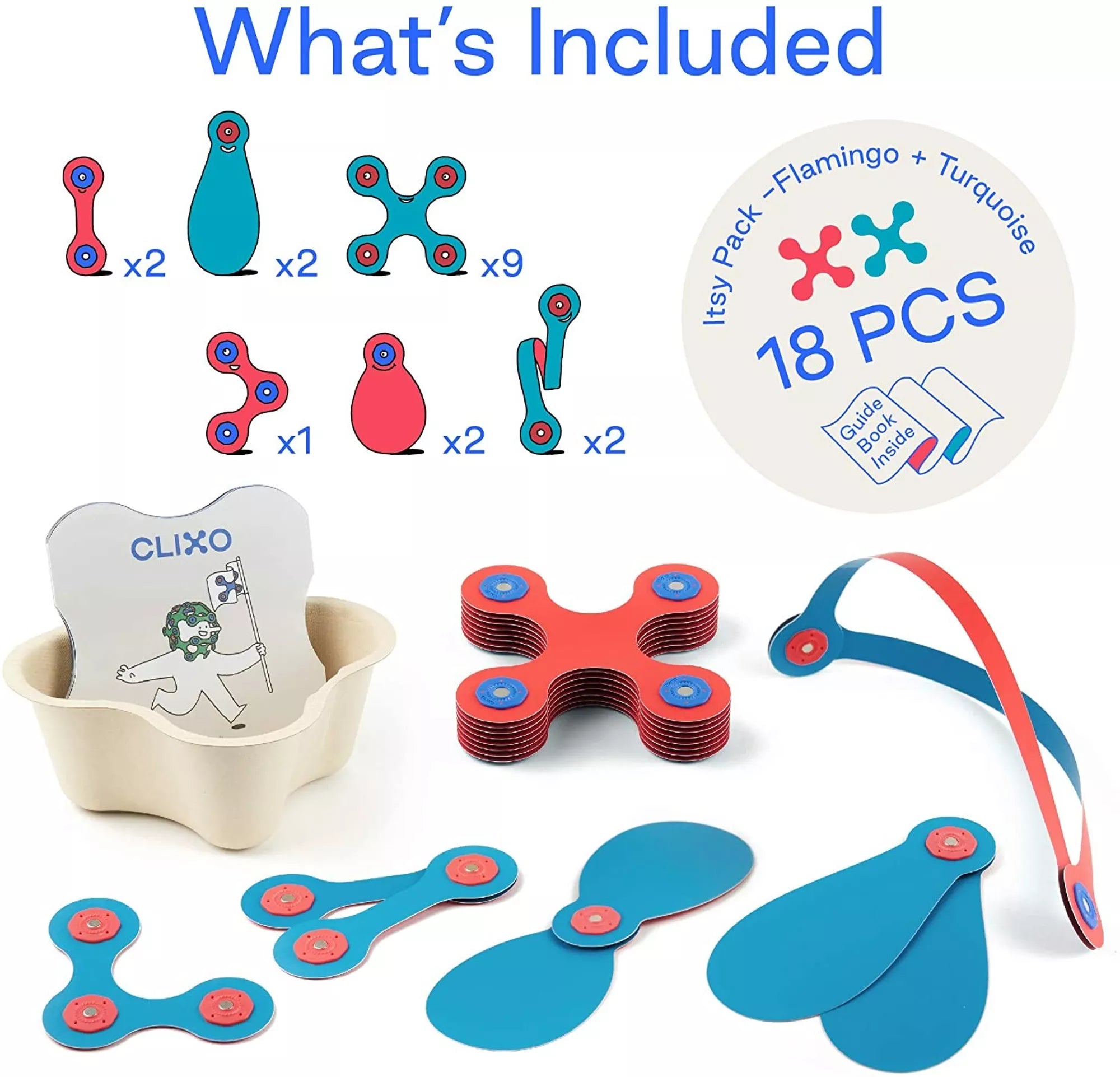 Clixo 18 Blauw/Rood - Magneetfeest