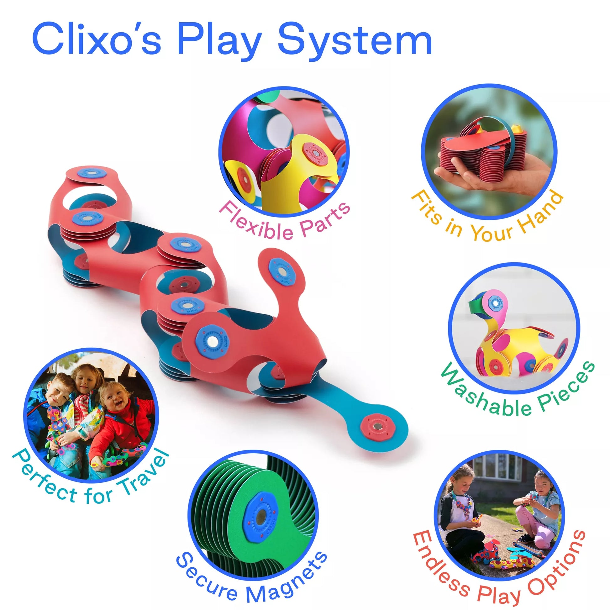 Clixo 18 Blauw/Rood - Magneetfeest