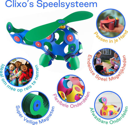 Clixo 30 Blauw/Groen - Magneetfeest