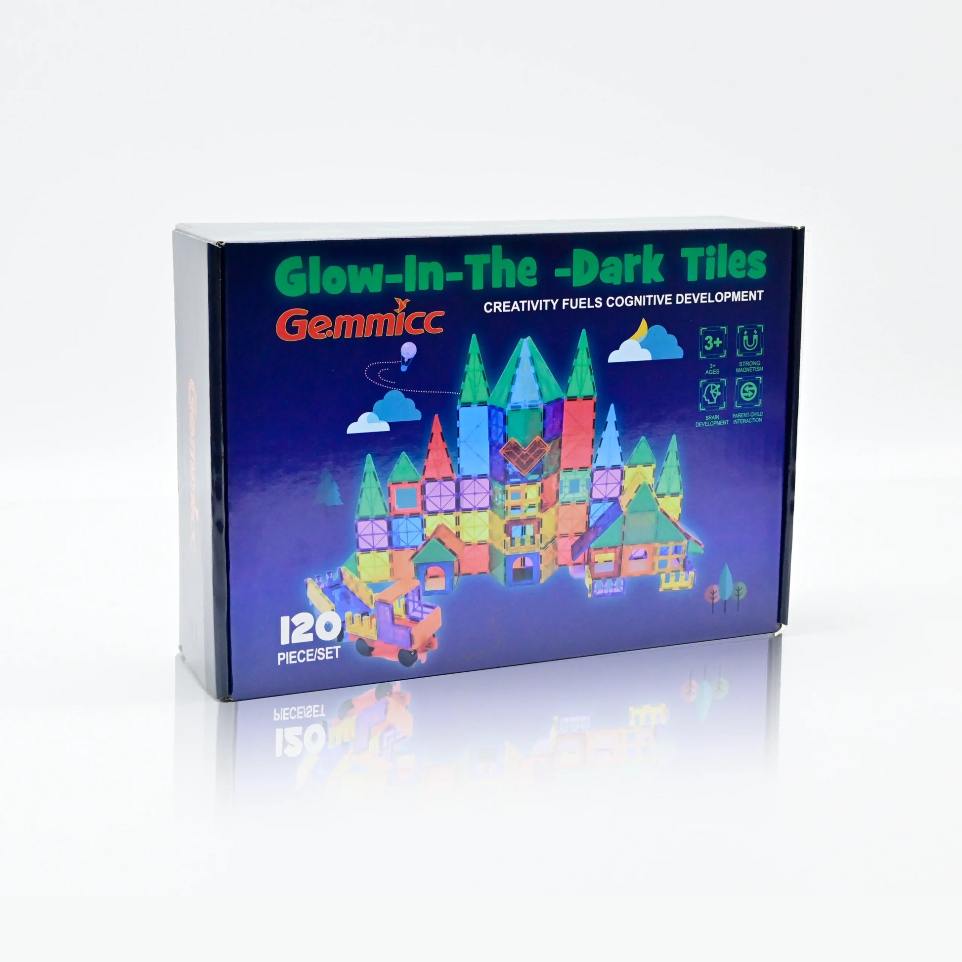 Magnetische tegels glow 120 stuks - Magneetfeest