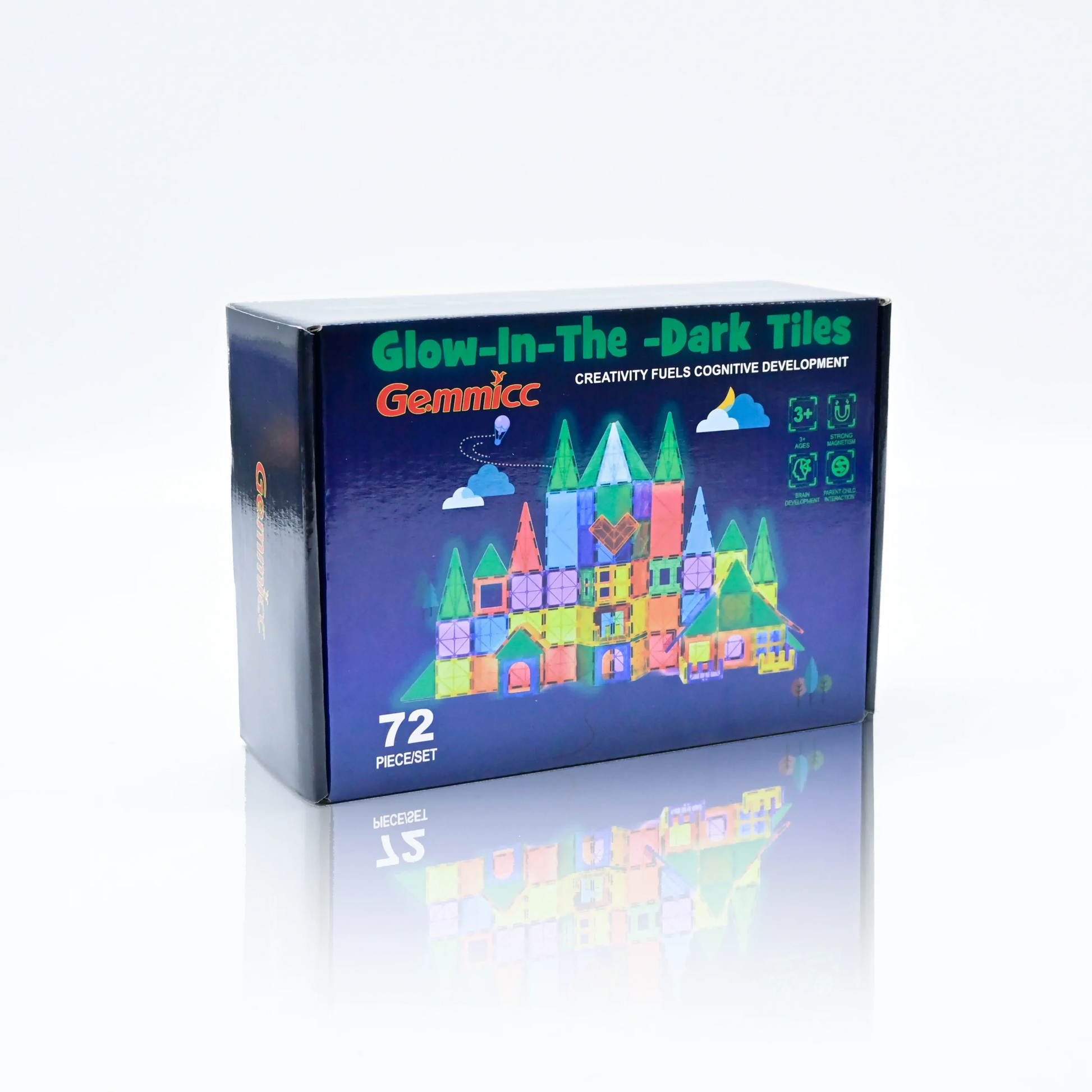 Magnetische tegels glow 72 stuks - Magneetfeest