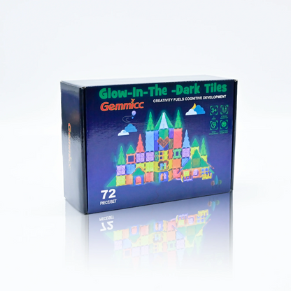 Magnetische tegels glow 72 stuks - Magneetfeest