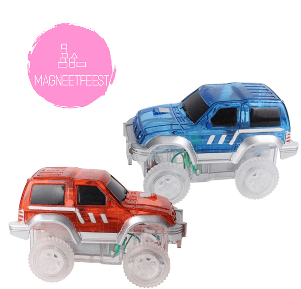 Auto's magnetische racebaan - 2-delig - Magneetfeest