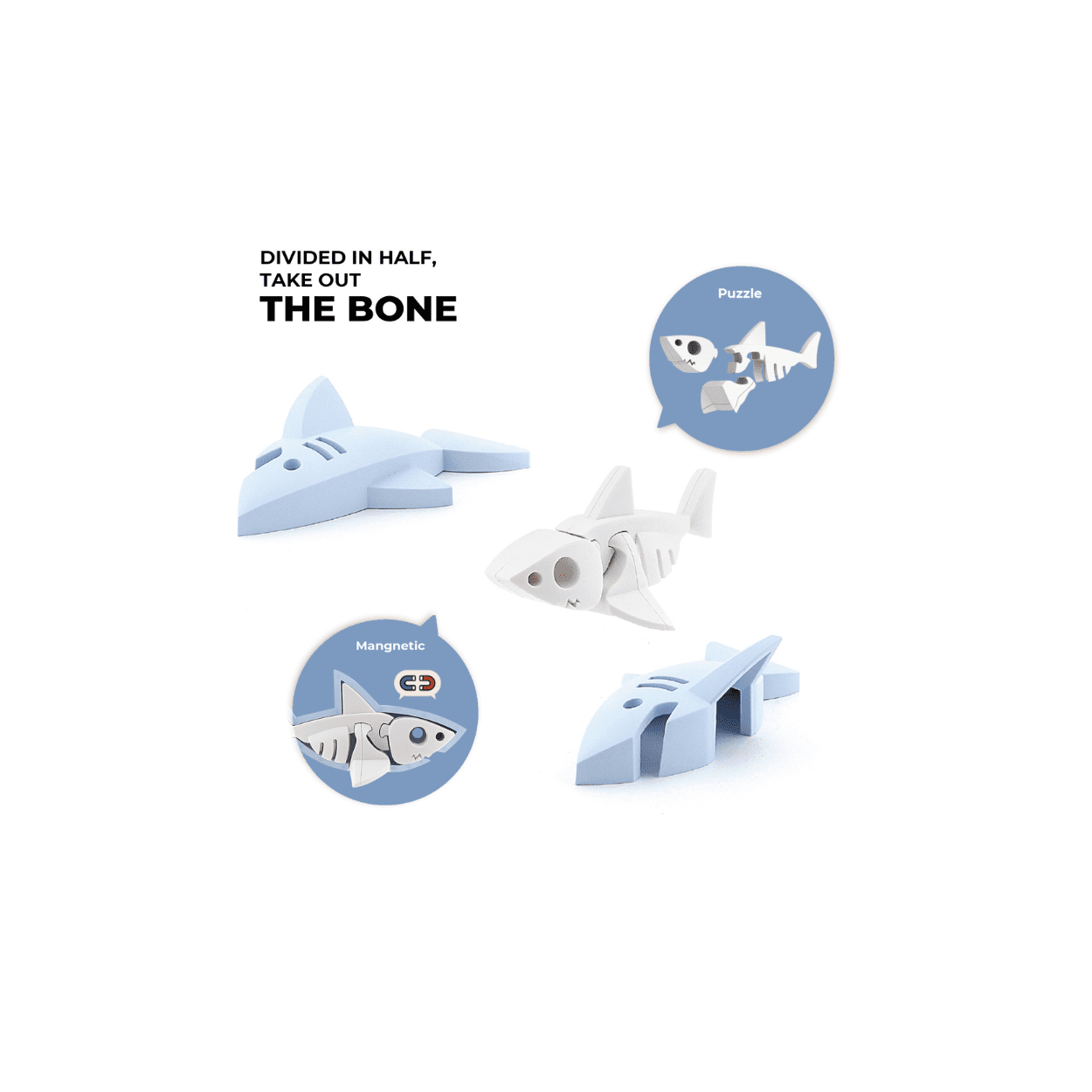 Halftoys Witte Haai - Magneetfeest