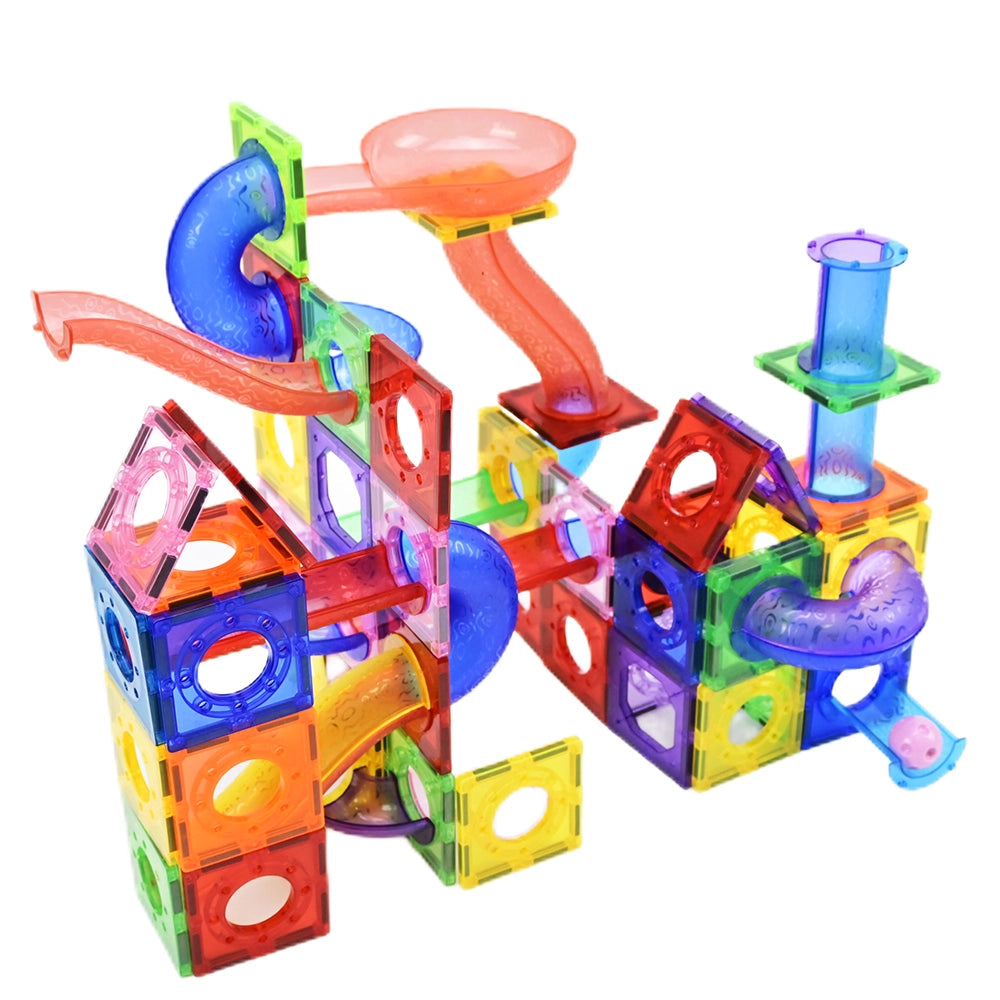Knikkerbaan set Magnetische tegels - 164-delig - Magneetfeest