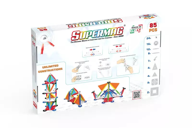 Supermag Multicolor 85 onderdelen - Magneetfeest