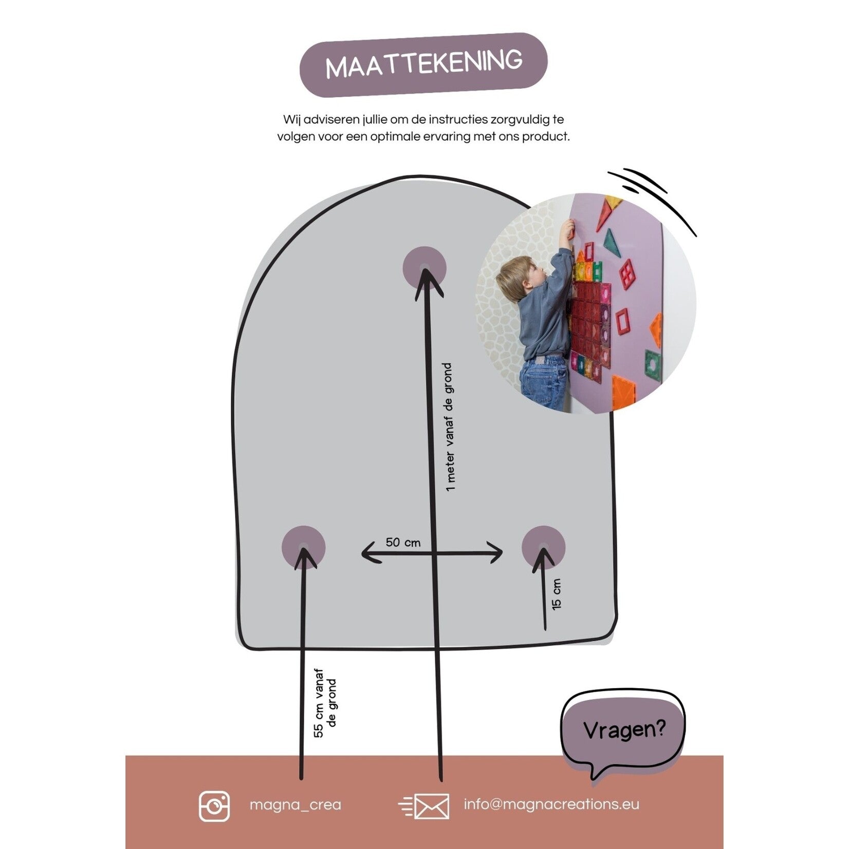 Magnetische Speelboog (Magna Bow) van Magna Creations - Paars - Magneetfeest