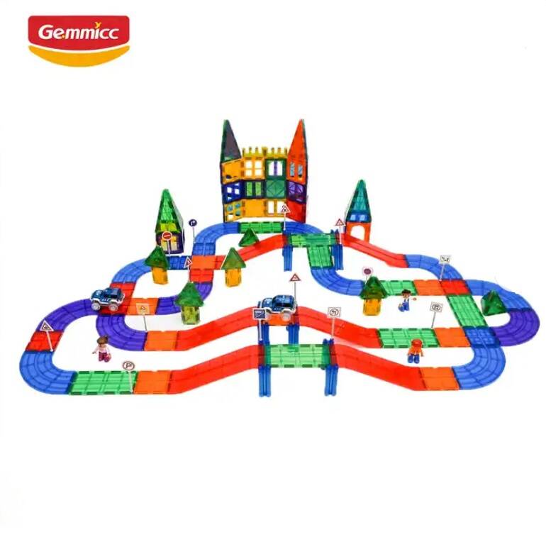 Racebaan set Magnetische tegels - 121-delig - Magneetfeest