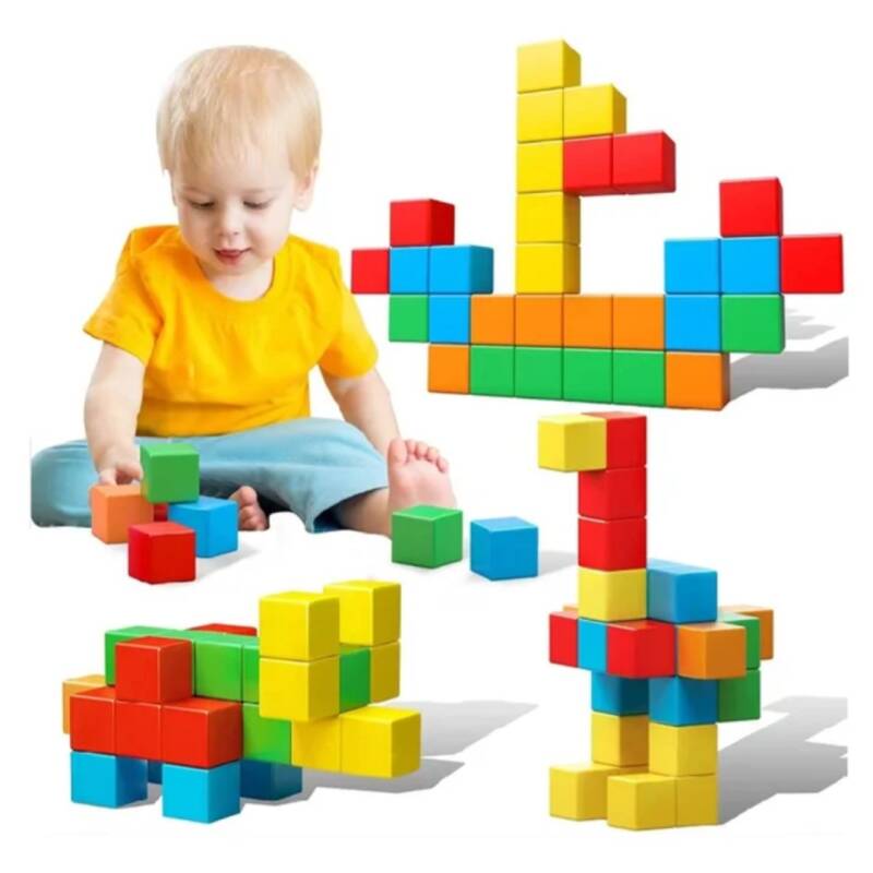 Magnetische pixel blokken groot 30 stuks - Magneetfeest