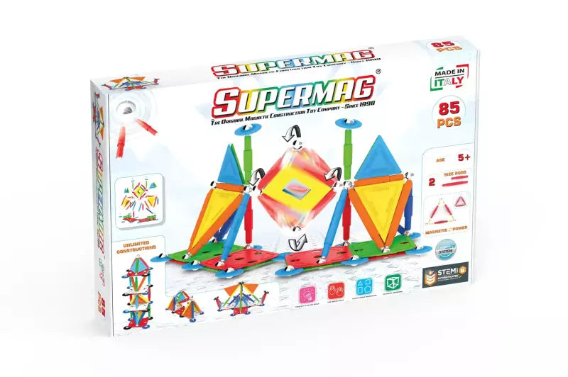 Supermag Multicolor 85 onderdelen - Magneetfeest