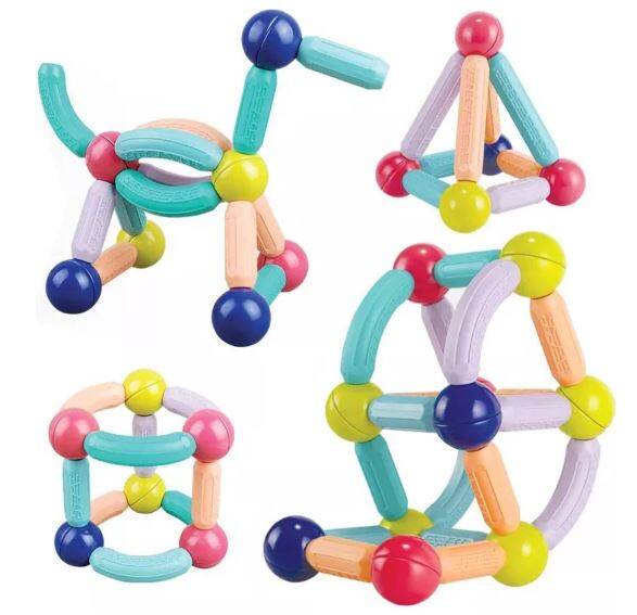 Magnetische staven en ballen 42 stuks - Magneetfeest